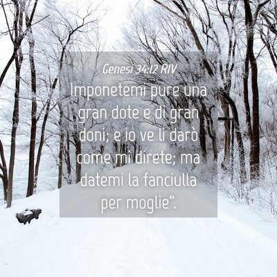 Picture 04 - Genesi 34:12 RIV - Imponetemi pure una gran dote e di gran doni; e - Bible Verse Picture