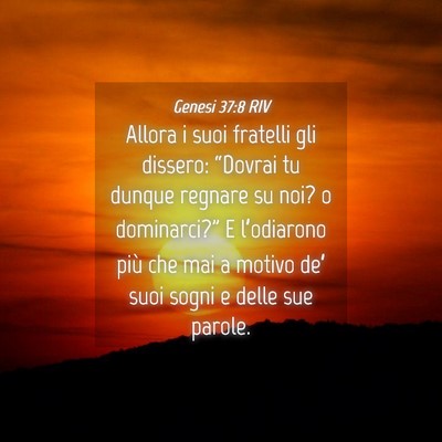 Picture 04 - Genesi 37:8 RIV - Allora i suoi fratelli gli dissero: “Dovrai tu - Bible Verse Picture