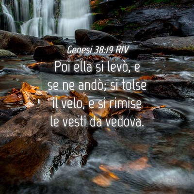 Picture 04 - Genesi 38:19 RIV - Poi ella si levò, e se ne andò; si tolse il - Bible Verse Picture