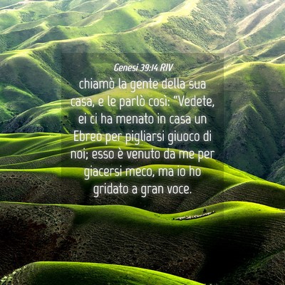 Picture 04 - Genesi 39:14 RIV - chiamò la gente della sua casa, e le parlò - Bible Verse Picture