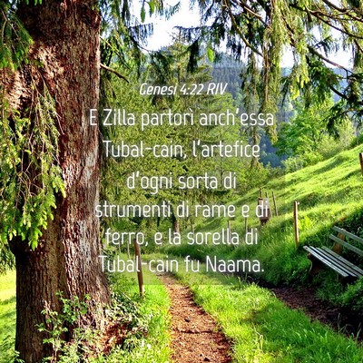 Picture 04 - Genesi 4:22 RIV - E Zilla partorì anch’essa Tubal-cain, - Bible Verse Picture