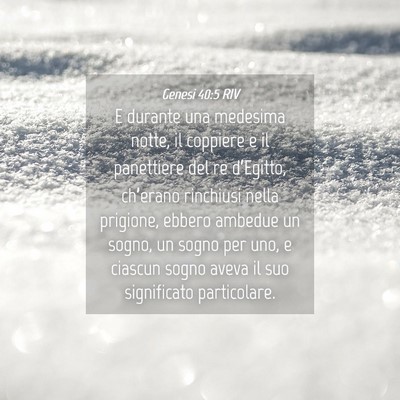 Picture 04 - Genesi 40:5 RIV - E durante una medesima notte, il coppiere e il - Bible Verse Picture