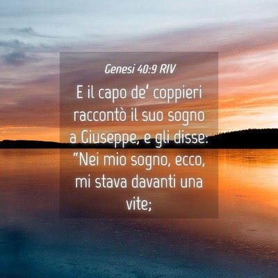 Picture 04 - Genesi 40:9 RIV - E il capo de’ coppieri raccontò il suo sogno a - Bible Verse Picture