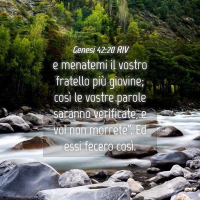 Picture 04 - Genesi 42:20 RIV - e menatemi il vostro fratello più giovine; così - Bible Verse Picture