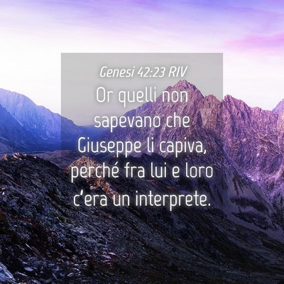 Picture 04 - Genesi 42:23 RIV - Or quelli non sapevano che Giuseppe li capiva, - Bible Verse Picture