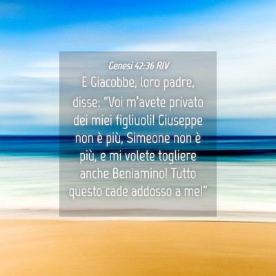 Picture 04 - Genesi 42:36 RIV - E Giacobbe, loro padre, disse: “Voi m’avete - Bible Verse Picture
