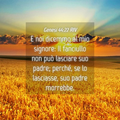 Picture 04 - Genesi 44:22 RIV - E noi dicemmo al mio signore: Il fanciullo non - Bible Verse Picture