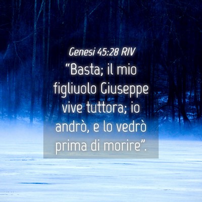 Picture 04 - Genesi 45:28 RIV - “Basta; il mio figliuolo Giuseppe vive tuttora; - Bible Verse Picture