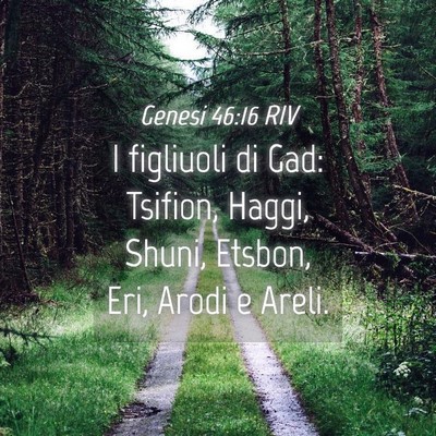 Picture 04 - Genesi 46:16 RIV - I figliuoli di Gad: Tsifion, Haggi, Shuni, - Bible Verse Picture
