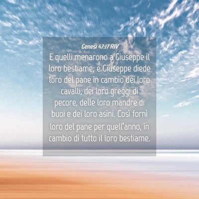 Picture 04 - Genesi 47:17 RIV - E quelli menarono a Giuseppe il loro bestiame; e - Bible Verse Picture