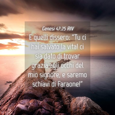 Picture 04 - Genesi 47:25 RIV - E quelli dissero: “Tu ci hai salvato la vita! - Bible Verse Picture
