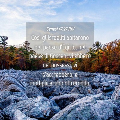 Picture 04 - Genesi 47:27 RIV - Così gl’Israeliti abitarono nel paese - Bible Verse Picture