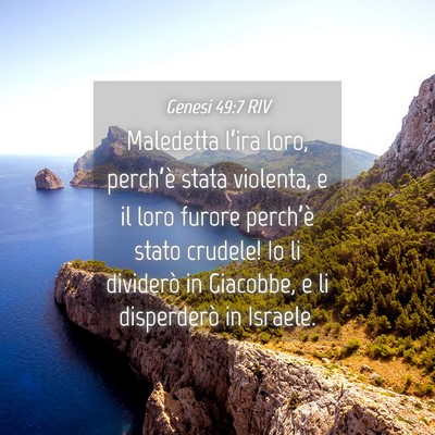 Picture 04 - Genesi 49:7 RIV - Maledetta l’ira loro, perch’è stata - Bible Verse Picture