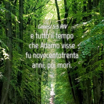 Picture 04 - Genesi 5:5 RIV - e tutto il tempo che Adamo visse fu - Bible Verse Picture