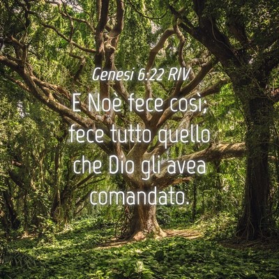 Picture 04 - Genesi 6:22 RIV - E Noè fece così; fece tutto quello che Dio gli - Bible Verse Picture
