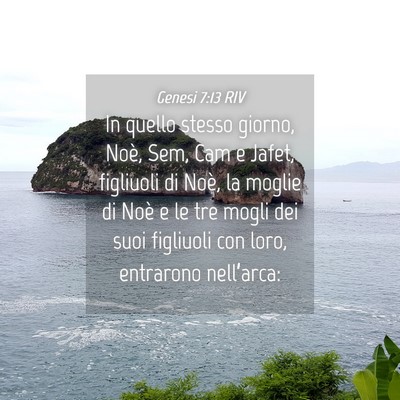 Picture 04 - Genesi 7:13 RIV - In quello stesso giorno, Noè, Sem, Cam e Jafet, - Bible Verse Picture