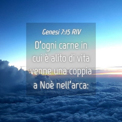 Picture 04 - Genesi 7:15 RIV - D’ogni carne in cui è alito di vita venne una - Bible Verse Picture