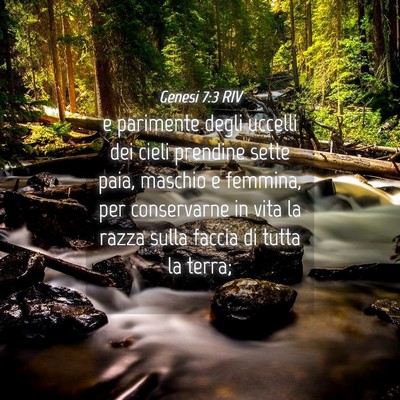Picture 04 - Genesi 7:3 RIV - e parimente degli uccelli dei cieli prendine - Bible Verse Picture
