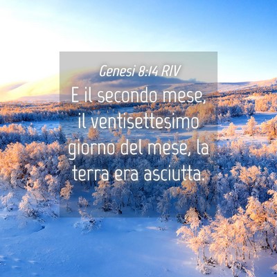 Picture 04 - Genesi 8:14 RIV - E il secondo mese, il ventisettesimo giorno del - Bible Verse Picture