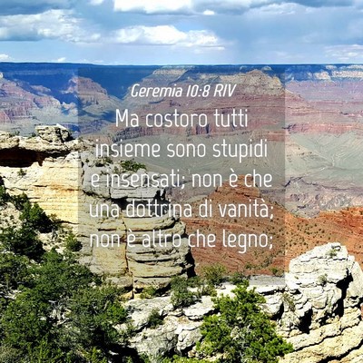 Picture 04 - Geremia 10:8 RIV - Ma costoro tutti insieme sono stupidi e - Bible Verse Picture