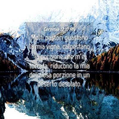 Picture 04 - Geremia 12:10 RIV - Molti pastori guastano la mia vigna, calpestano - Bible Verse Picture