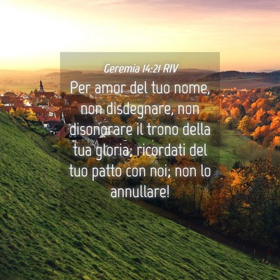Picture 04 - Geremia 14:21 RIV - Per amor del tuo nome, non disdegnare, non - Bible Verse Picture