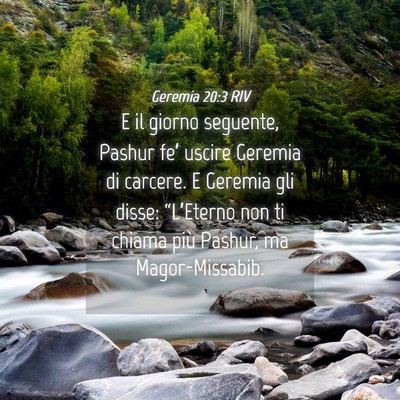 Picture 04 - Geremia 20:3 RIV - E il giorno seguente, Pashur fe’ uscire Geremia - Bible Verse Picture