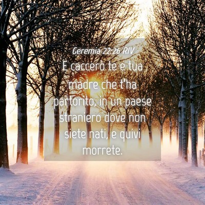 Picture 04 - Geremia 22:26 RIV - E caccerò te e tua madre che t’ha partorito, - Bible Verse Picture
