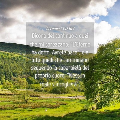Picture 04 - Geremia 23:17 RIV - Dicono del continuo a quei che mi sprezzano: - Bible Verse Picture