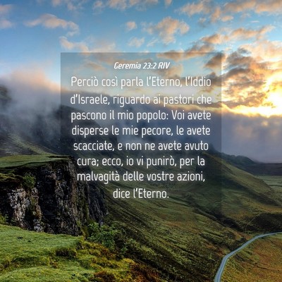 Picture 04 - Geremia 23:2 RIV - Perciò così parla l’Eterno, l’Iddio - Bible Verse Picture