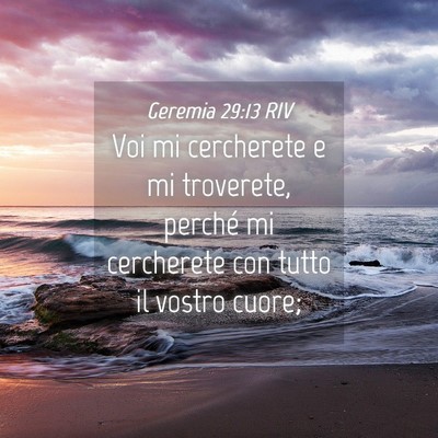 Picture 04 - Geremia 29:13 RIV - Voi mi cercherete e mi troverete, perché mi - Bible Verse Picture