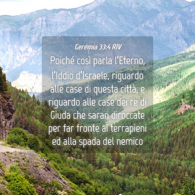 Picture 04 - Geremia 33:4 RIV - Poiché così parla l’Eterno, l’Iddio - Bible Verse Picture