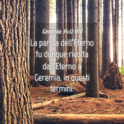 Picture 04 - Geremia 34:12 RIV - La parola dell’Eterno fu dunque rivolta - Bible Verse Picture