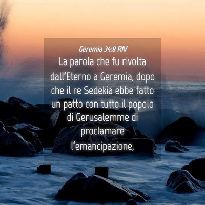 Picture 04 - Geremia 34:8 RIV - La parola che fu rivolta dall’Eterno a Geremia, - Bible Verse Picture