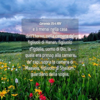 Picture 04 - Geremia 35:4 RIV - e li menai nella casa dell’Eterno, nella camera - Bible Verse Picture