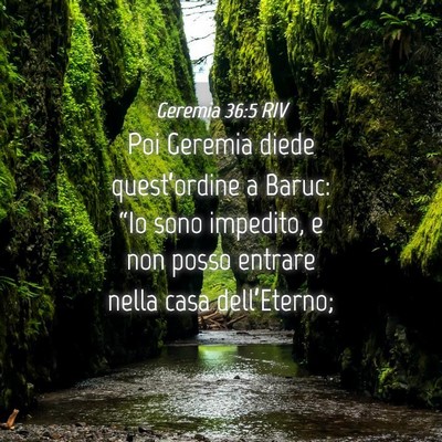 Picture 04 - Geremia 36:5 RIV - Poi Geremia diede quest’ordine a Baruc: “Io - Bible Verse Picture