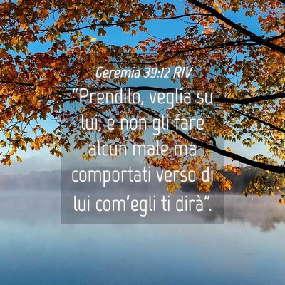 Picture 04 - Geremia 39:12 RIV - “Prendilo, veglia su lui, e non gli fare alcun - Bible Verse Picture