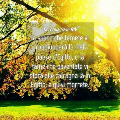 Picture 04 - Geremia 42:16 RIV - la spada che temete vi raggiungerà là, nel - Bible Verse Picture