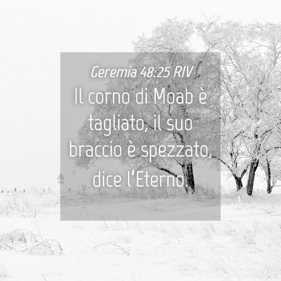 Picture 04 - Geremia 48:25 RIV - Il corno di Moab è tagliato, il suo braccio è - Bible Verse Picture