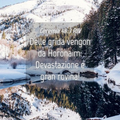 Picture 04 - Geremia 48:3 RIV - Delle grida vengon da Horonaim: Devastazione e - Bible Verse Picture
