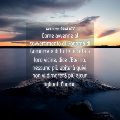 Picture 04 - Geremia 49:18 RIV - Come avvenne al sovvertimento di Sodoma di - Bible Verse Picture