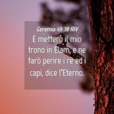 Picture 04 - Geremia 49:38 RIV - E metterò il mio trono in Elam, e ne farò - Bible Verse Picture