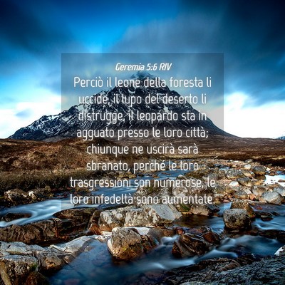 Picture 04 - Geremia 5:6 RIV - Perciò il leone della foresta li uccide, il lupo - Bible Verse Picture