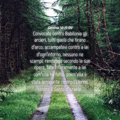 Picture 04 - Geremia 50:29 RIV - Convocate contro Babilonia gli arcieri, tutti - Bible Verse Picture