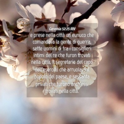 Picture 04 - Geremia 52:25 RIV - e prese nella città un eunuco che comandava la - Bible Verse Picture