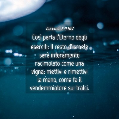 Picture 04 - Geremia 6:9 RIV - Così parla l’Eterno degli eserciti: Il resto - Bible Verse Picture