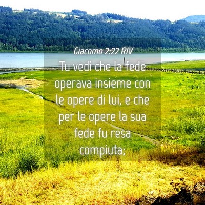 Picture 04 - Giacomo 2:22 RIV - Tu vedi che la fede operava insieme con le opere - Bible Verse Picture