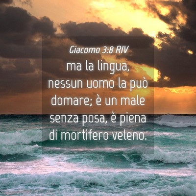 Picture 04 - Giacomo 3:8 RIV - ma la lingua, nessun uomo la può domare; è un - Bible Verse Picture