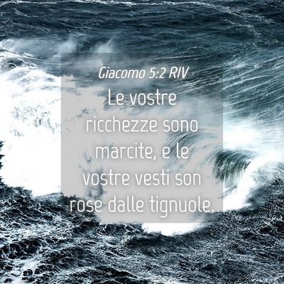 Picture 04 - Giacomo 5:2 RIV - Le vostre ricchezze sono marcite, e le vostre - Bible Verse Picture