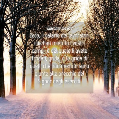 Picture 04 - Giacomo 5:4 RIV - Ecco, il salario dei lavoratori che han mietuto i - Bible Verse Picture